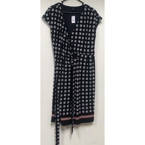 Dress Sea Shell Print with Tie at Side Ann Taylor